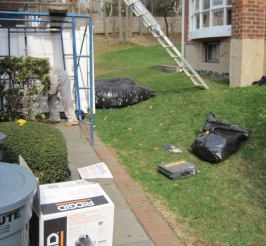 insulation and duct work attic mold removal, insulation removed attic mold job, attic mold remediation insulation removed