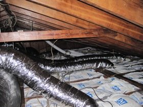 attic after mold remediation new duct work, attic after mold removal new ducts