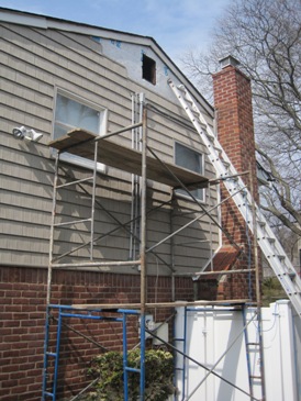 attic mold remediation through side of house, entering attic through outside for mold remediation, attic mold removal thru outside of home