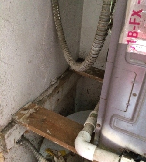 Mold in Air Conditioning Closet on Wood Frame and Walls